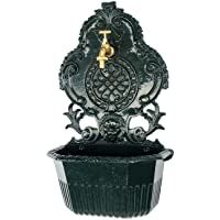Fuente de Pared para jardín con Pila Estilo Antiguo - Aluminio Fundido - Verde